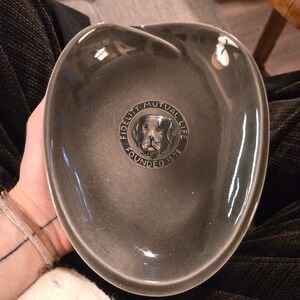 Vtg 1953 Dog Dish Pennsbury Pottery Fidelity Mutual Life‎ 75th Anniversary Gray